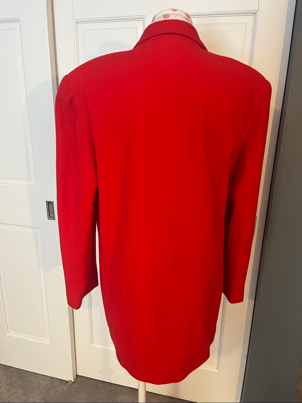 Women's Red Single-Button Blazer with Decorative Gold Button - Picture 2 of 6